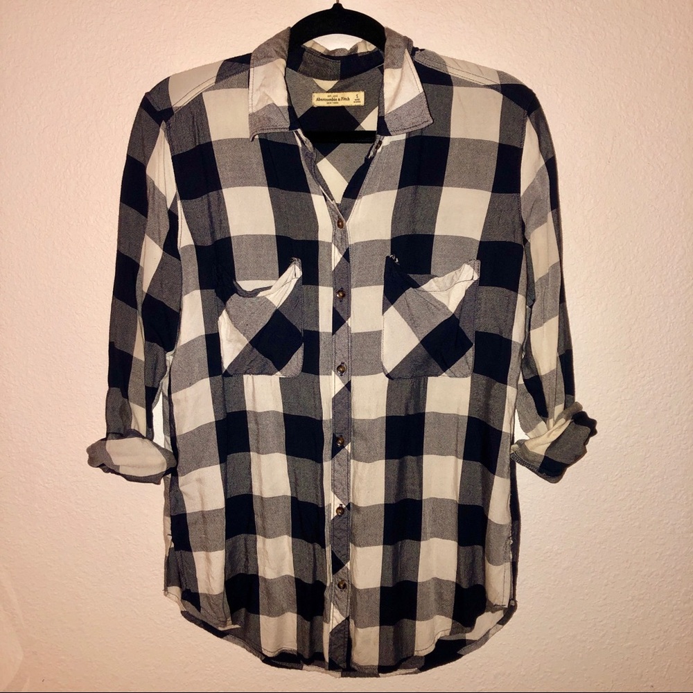 A&F Blue Plaid - Picture 3 of 5